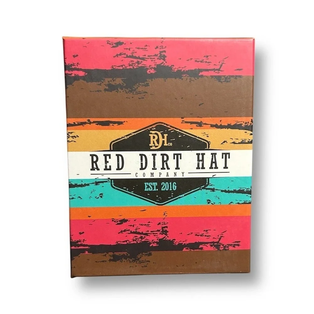 NIB Red Dirt Hat Co‎ Brown Magnetic Money Clip Card Holder Genuine Leather Aztec